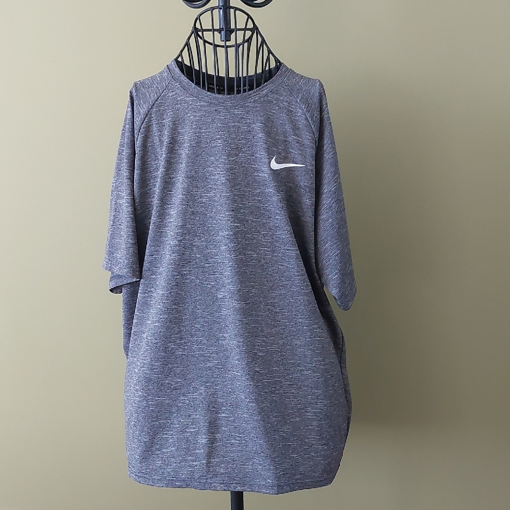 Nike Heather Gray Tee with White Swoosh